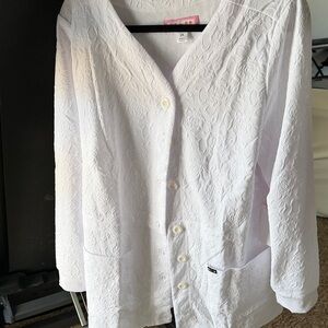 Koi White Textured Women's jacket 2X